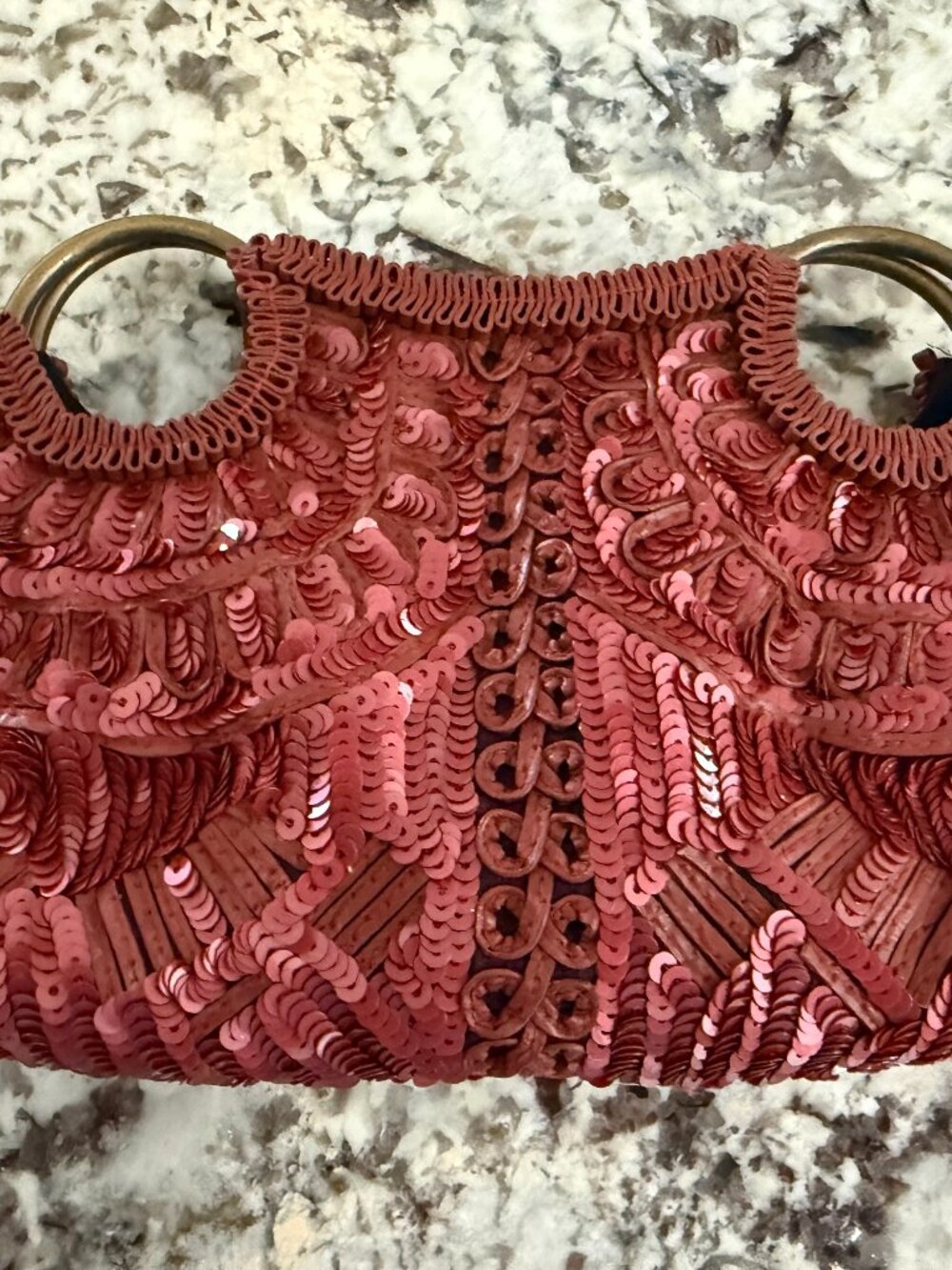 Jamin Puech Paris Sequin Embroidered Floral Ring Handle Handbag
